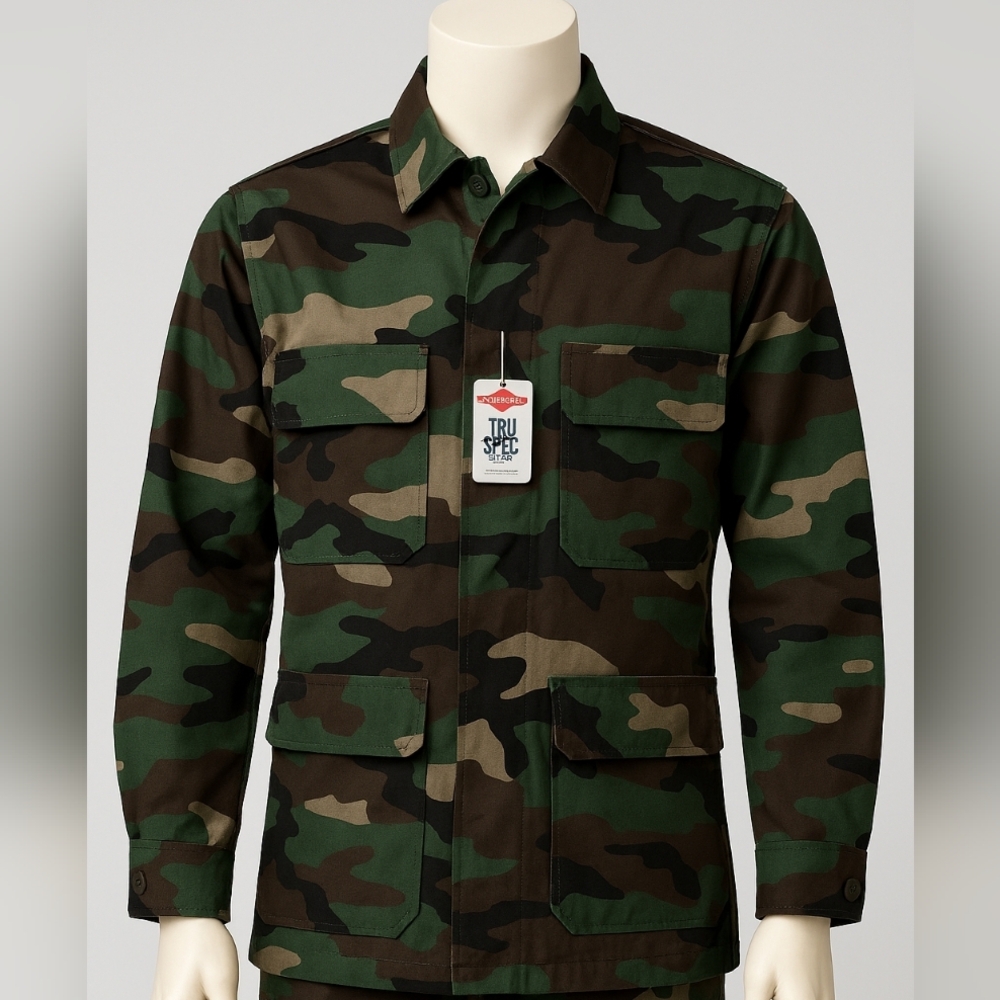 Tru-Spec Woodland Camo Military‑Style Jacket – X‑Small Regular – New With Tags